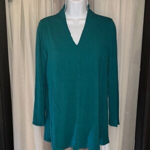 Eileen Fisher Deep Teal Long Sleeve Tunic